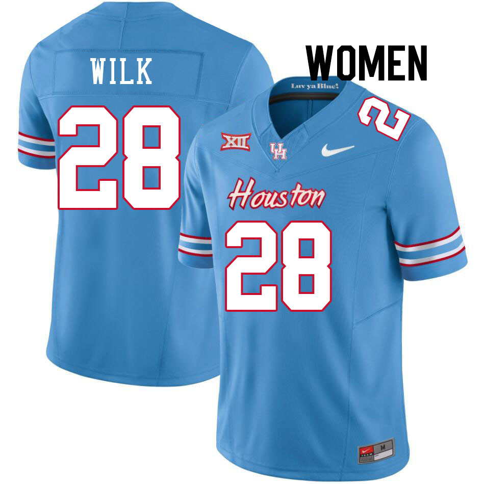 Women #28 Teagan Wilk Houston Cougars College Football Jerseys Stitched-Oilers